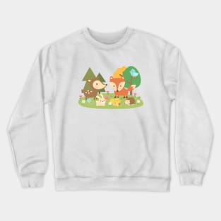 Cute Woodland Animals For Kids Crewneck Sweatshirt